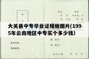 大关县中专毕业证模板图片(1995年云南地区中专买个多少钱）