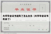 大学毕业证书遗失了怎么补办（大学毕业证书弄丢了）