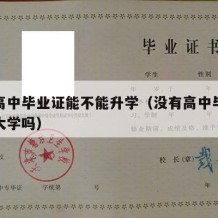 没有高中毕业证能不能升学（没有高中毕业证能上大学吗）