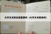 大学文凭真的很重要吗（大学文凭够用吗）