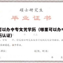 哪里可以办中专文凭学历（哪里可以办中专文凭学历认证）