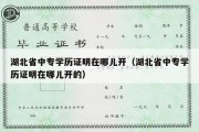 湖北省中专学历证明在哪儿开（湖北省中专学历证明在哪儿开的）