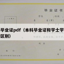 本科毕业证pdf（本科毕业证和学士学位证有啥区别）