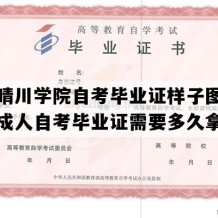 武汉晴川学院自考毕业证样子图片（湖北成人自考毕业证需要多久拿证）