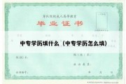 中专学历填什么（中专学历怎么填）