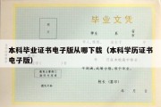 本科毕业证书电子版从哪下载（本科学历证书电子版）