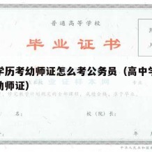 高中学历考幼师证怎么考公务员（高中学历怎样考幼师证）