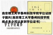 南京理工大学泰州科技学院学位证样子图片(南京理工大学泰州科技学院绩点多少可以拿到学位证书)