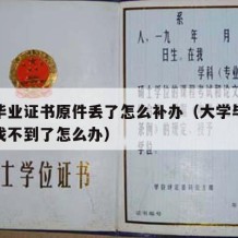 大学毕业证书原件丢了怎么补办（大学毕业证原件找不到了怎么办）