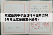 友谊县高中毕业证样本图片(2019年黑龙江普通高中编号）