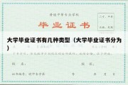 大学毕业证书有几种类型（大学毕业证书分为）