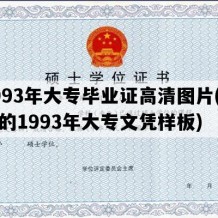 1993年大专毕业证高清图片(真实的1993年大专文凭样板)