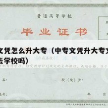 中专文凭怎么升大专（中专文凭升大专文凭一定要去学校吗）