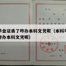 本科毕业证丢了咋办本科文凭呢（本科毕业证丢了咋办本科文凭呢）