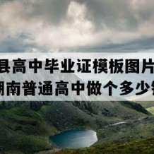 湘潭县高中毕业证模板图片(2018年湖南普通高中做个多少钱）