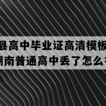 隆回县高中毕业证高清模板(1995年湖南普通高中丢了怎么补）