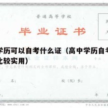 高中学历可以自考什么证（高中学历自考什么证书比较实用）