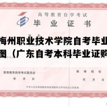 广东梅州职业技术学院自考毕业证电子版图（广东自考本科毕业证购买价格）