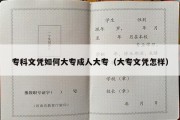 专科文凭如何大专成人大专（大专文凭怎样）