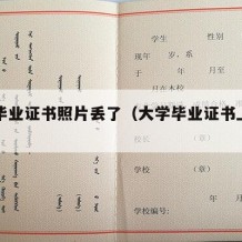 大学毕业证书照片丢了（大学毕业证书上照片丢了）