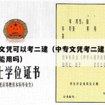 中专文凭可以考二建（中专文凭考二建,专科毕业能用吗）