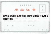 高中毕业证什么样子图（高中毕业证什么样子图片好看）