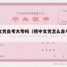 初中文凭自考大专吗（初中文凭怎么自考大学学历）