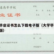 大学毕业证书怎么下载电子版（大学毕业证 电子版）