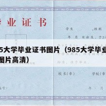 985大学毕业证书图片（985大学毕业证书图片高清）