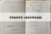 大专业余文凭（业余大专含金量）