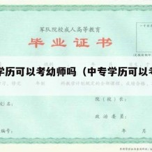 中专学历可以考幼师吗（中专学历可以考幼师吗）