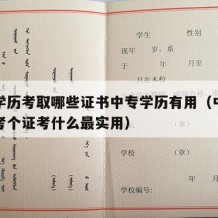 中专学历考取哪些证书中专学历有用（中专文凭想考个证考什么最实用）