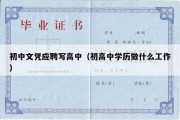 初中文凭应聘写高中（初高中学历做什么工作）