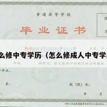 怎么修中专学历（怎么修成人中专学历）