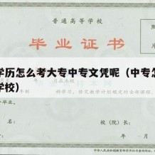 中专学历怎么考大专中专文凭呢（中专怎么考大专学校）