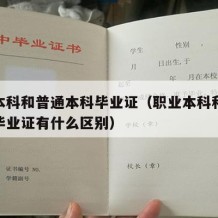 职业本科和普通本科毕业证（职业本科和普通本科毕业证有什么区别）