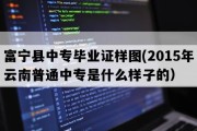 富宁县中专毕业证样图(2015年云南普通中专是什么样子的）