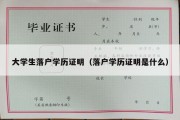 大学生落户学历证明（落户学历证明是什么）