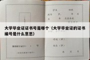 大学毕业证证书号是哪个（大学毕业证的证书编号是什么意思）