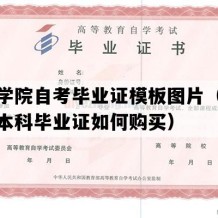 亳州学院自考毕业证模板图片（安徽自考本科毕业证如何购买）