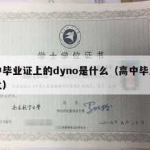 高中毕业证上的dyno是什么（高中毕业证书上）