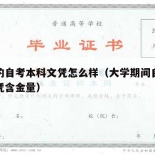 大学的自考本科文凭怎么样（大学期间自考本科文凭含金量）