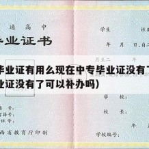 中专毕业证有用么现在中专毕业证没有了（中专毕业证没有了可以补办吗）