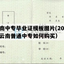 云南中专毕业证模板图片(2016年云南普通中专如何购买）