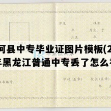 通河县中专毕业证图片模板(2004年黑龙江普通中专丢了怎么补）