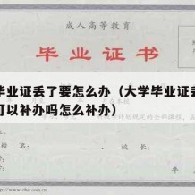 大学毕业证丢了要怎么办（大学毕业证丢了怎么办可以补办吗怎么补办）