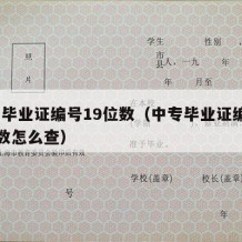 中专毕业证编号19位数（中专毕业证编号19位数怎么查）