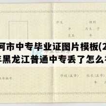 讷河市中专毕业证图片模板(2005年黑龙江普通中专丢了怎么补）