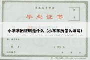 小学学历证明是什么（小学学历怎么填写）