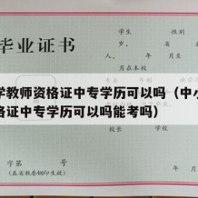 中小学教师资格证中专学历可以吗（中小学教师资格证中专学历可以吗能考吗）